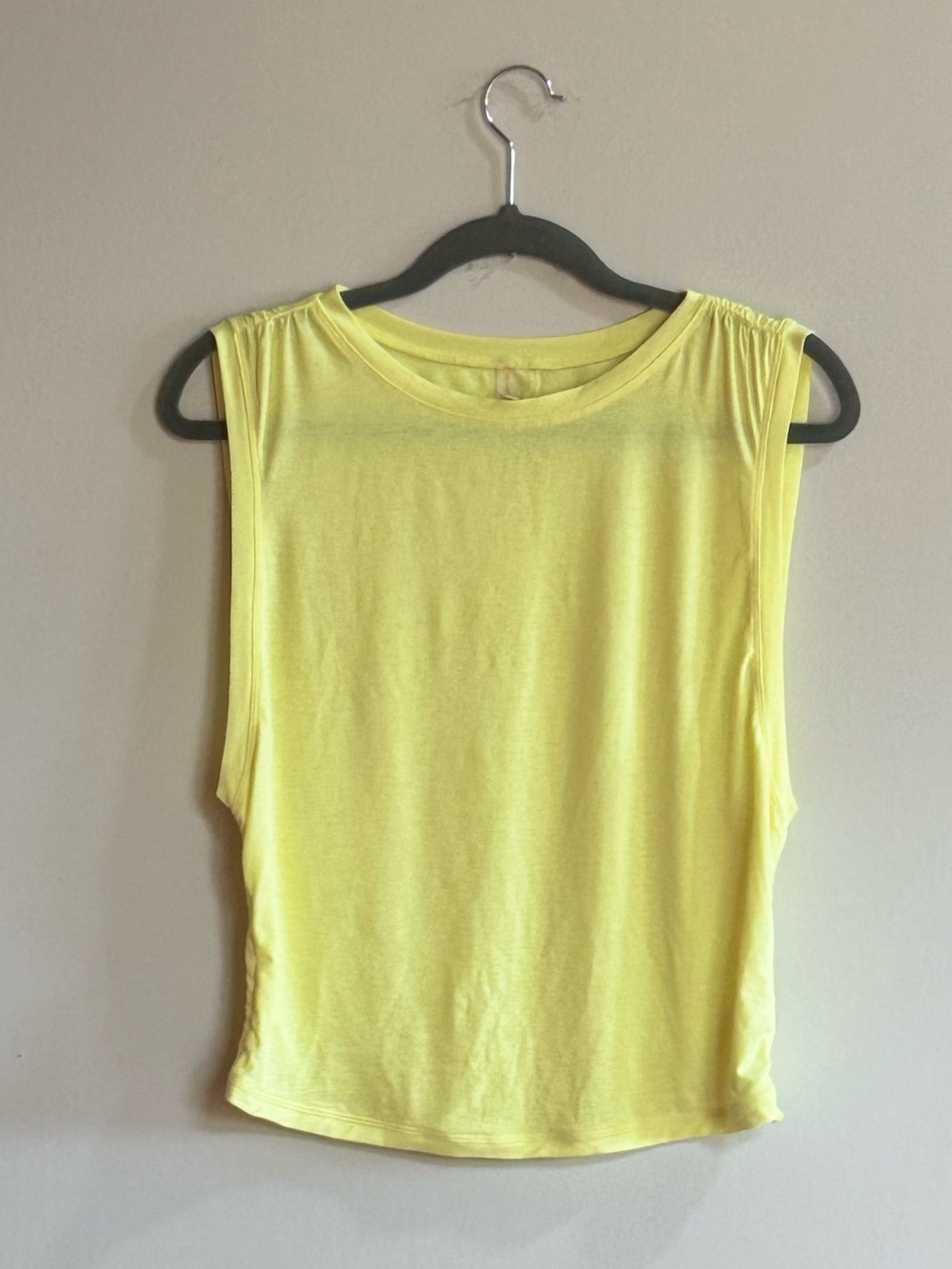 FP Movement Neon Yellow Ruched Side Sleeveless Workout Top L